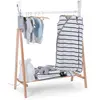 Image de Childhome Penderie; Porte Vêtement; Armoire Rangements pour Chambre Enfant; Forme Tipi; Bois de Hêtre; Robuste; 137 x 107 cm; Couleur Bois Naturel; Blanc CLSTIPI 1 Unité (Lot de 1)