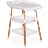 Image de CHILDHOME, Table A Langer Bebe, Evolutive, 4 Hauteurs, Facile À Déplacer, Roues, Système Freinage, Robuste, Panier Rangement, Coussin Inclu, Evolux, Blanc Naturel