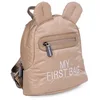 Image de Childhome Sac À Dos Enfant Bébé, Ecole, Maternelle, Crèche, Deux Compartiments, Contece Adaptée Lunchbag/Bouteille, Boucle De Sécurité Amovible, Déperlant, My First Bag, Matelassé Beige
