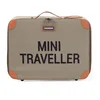 Image de CHILDHOME, Valise Enfant, Week-end, Format Cabine, Compact, Solide, Anse pour transport, Etiquette Nom, Design, Simili Cuir, Mini Traveller, Kaki