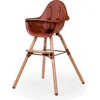 Image de CHILDHOME, Chaise Haute Bébé/Enfant, Evolutive, Dès 6 Mois, Réglable En Hauteur, Harnais 5 Points, Nombreux Accessoires, Compatible Avec Transat Naissance Evolu, Bois De Hêtre, Evolu 2, Terracotta