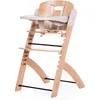 Image de CHILDHOME, Chaise Haute Bebe Evolutive : De 0 mois à 85KG, Tablette Incluse, Bois de Hêtre, Arceau, Sécuritaire Harnais 5 points, Vis Invisibles, Evosit Naturel Beige