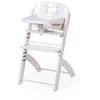 Image de CHILDHOME, Chaise Haute Bebe Evolutive : De 0 mois à 85KG, Tablette Incluse, Bois de Hêtre, Arceau, Sécuritaire Harnais 5 points, Vis Invisibles, Evosit, Blanc