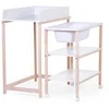 Image de CHILDHOME, Table À Langer Avec Baignoire, Roues Facilite Le Déplacement, Unité De Change, Robuste, Sécurité Optimale, Ultra Pratique, Compacte, Bois Naturel De Hêtre