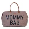Image de CHILDHOME, Mommy Bag, Sac à Langer, Maternité,Sac de Voyage, Grande Contenance-Tapis à Langer, Bandoulière Ajustable, Compartimenté, Poche Isotherme, Passage pour Valise, Teddy Brun
