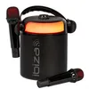 Image de Ibiza - KARAHOME-BK - Enceinte Karaoke Lumineuse sur Batterie, avec Deux micros sans Fil (sur Batterie) - Bluetooth, USB, MicroSD, USB, AUX et Coax - Noir