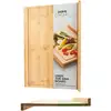 Image de Planche à découper en bambou réversible avec rainure et ajustable au plan de travail 60 × 40 cm Point Virgule