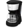 Image de Becken Cafetière à goutte, 12 tasses de capacité, filtre permanent, carafe en verre, noir