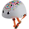 Image de POLISPORT 8741100001 - Casque de vélo Urban Radical Triangles pour Enfants réglable (53-55 cm) avec Certification CE pour Le Cyclisme, la Planche à roulettes, Le Patinage en Couleur Blanc Mat/Orange