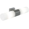 Image de Nordlux TANGENS Double E14 Applique murale en verre et métal acier brossé IP44