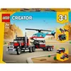 Image de LEGO Creator 3en1 31146 Le Camion Remorque avec Hélicoptère, Jouet d'Hélicoptère et Camion, Avion et Camion-Citerne
