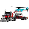 Image de Lego Camion Plateforme Avec Jeu De Construction D´hélicoptère