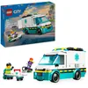 Image de LEGO City L’Ambulance de Secours - Jeu de Construction avec 2 minifigurines de skateuse et d’ambulancier - Jouet interactif pour garçons et Filles dès 5 Ans - Idée de Cadeau pour Jeunes Enfants 60451