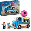 Image de LEGO City Le Food-Truck de Donuts - Véhicule Mobile pour garçons et Filles dès 5 Ans avec Machine à café et Caisse enregistreuse - Minifigurines de Marchand et de cliente - Idée Cadeau Amusante 60452