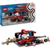 Image de LEGO City F1 Stand de Pits & Équipe de Pits avec Voiture Ferrari + Pilote F1 avec Figurine Pilote de Voiture de Course McLaren pour Garçons & Filles ou Fans de Sport Automobile 60443 + 60442