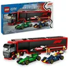 Image de LEGO City : Camion de F1® avec voitures de F1 RB20 et AMR24 - Jouet de Construction pour Enfants Passionnés de Course Automobile