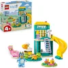 Image de LEGO Bluey Playground Fun with Bluey and Chloe - Toy for 4+ Year Old Girls & Boys - INCL. 2 Minifigures, a Functional Pink See-Saw, Slide, Climbing Frame & 3 Plants - Gift for TV Show Fans - 11201