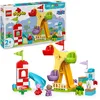 Image de LEGO Duplo Peppa Pig La Fête Foraine - Jouet Éducatif dès 2 Ans - Motricité Fine - Grande Roue, Toboggan, Bar à Jus & 3 Figurines Dont Danny Dog - Activité Premier Âge - Cadeau Fille ou Garçon 10453