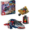 Image de LEGO   Marvel Captain America Contre Thanos - Jouet Avengers avec Avion Jet & 2 Minifigurines avec Accessoires Dont Bouclier du Capitaine - Cadeau de Super-Héros pour Garçon dès 4 Ans 76319