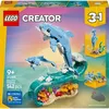 Image de Creator 3-en-1 31385 Animaux Marins : les Beaux Dauphins - Jeu de Construction 9 ans