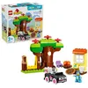Image de LEGO DUPLO Bluey Les Livreuses de Pizza avec Muffin et Bluey - Jeu Éducatif Bébé - Motricité Fine - Set Montessori avec Voiture, 2 Figurines, Arbre & Balançoire - Cadeau Fille & Garçon dès 2 ans 10469