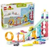 Image de LEGO Duplo Ma Ville Rampes Créatives 3-en-1 avec Véhicules - Jeu Éducatif Enfant en Bas Âge - Set Montessori - Motricité & Tri des Couleurs - 2 Voitures de Course - Cadeau Garçon ou Fille 3 Ans 10478