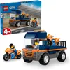 Image de LEGO City Motorcycle Transporter - Fine Motor Skills Toy w/Flatbed Truck, 2 Motorbikes, 2 Minifigures, Ramp & Accessories - Birthday Gift for 4+ Year Old Boys - 60491