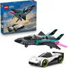 Image de LEGO City Le Jet Contre la Voiture - Jeu de Construction avec Avion & Supercar - Minifigurines de Pilotes - Idée de Cadeau Original pour Garçon dès 6 Ans 60489