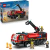Image de Lego City Airport Camion de pompiers   Kit de modèle de véhicule d'urgence avec 4 figurines de pompier   Idée cadeau d'anniversaire pour garçons de 7 ans et plus et fans d'ingénierie   60499