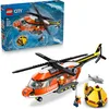Image de LEGO City L’Hélicoptère des Garde-Côtes - Jouet - Maquette de Véhicule de Secours avec Portes Coulissantes, Treuil, 4 Minifigurines & Figurine de Requin - Cadeau d'Anniversaire pour Garçon 7 ans 60503