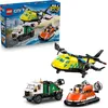 Image de LEGO City 3-en-1 Avion, Camion d’Assistance et Aéroglisseur Modulable - Jeu de Construction - Maquettes de Véhicules de Secours à Combiner - 3 Minifigurines - Idée Cadeau STEM pour Garçon 7 Ans 60505