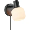 Image de Nordlux MILFORD Mini Applique murale en verre et métal noir IP20 E14