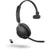 Image de Jabra Evolve2 65 Casque PC sans Fil avec Station de Charge - Casque Mono Écouteur Certifié Microsoft Teams avec Batterie Longue Durée - Adaptateur Bluetooth USB-A - Noir