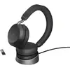 Image de Jabra Evolve2 75 Micro-casque supra-auriculaire filaire noir affichage de la charge de la batterie, mise en sourdine du microphone téléphone