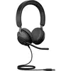 Image de Jabra Jabra Evolve2 40 SE MS Stereo - Headset - On-Ear Micro-casque supra-auriculaire filaire Stereo noir Noise Cancelling, Suppression du bruit du microphone
