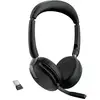 Image de Jabra Evolve2 65 Flex Link380a UC + Ladepad Micro-casque supra-auriculaire Bluetooth Stereo noir Noise Cancelling micro-casque, mise en sourdine du microphone,