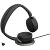 Image de Jabra Evolve2 65 Flex, Casque Bluetooth sans Fil, Socle de Recharge sans Fil, Technologie à réduction de Bruit ClearVoice et ANC Hybride, Adaptateur USB-C, 20h Autonomie, Certifié MS Teams, Noir