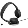Image de Jabra Evolve2 65 Flex Link380c MS + Ladepad Micro-casque supra-auriculaire Bluetooth Stereo noir Noise Cancelling micro-casque, mise en sourdine du microphone,