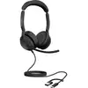 Image de Jabra Evolve2 50 Micro-casque supra-auriculaire filaire, Bluetooth Stereo noir Suppression du bruit du microphone, Noise Cancelling micro-casque, mise en