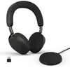Image de Jabra Evolve3 75 on-Ear Wireless Bluetooth Headset with Mic and Wireless Charging Stand for Work, USB-C, AI Voice Call Technology, Advanced ANC, 22-Hour Battery, Works with Online Meeting Apps, Black
