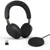 Image de Jabra Evolve3 75 Casque on-Ear Bluetooth sans Fil avec Micro et Station de Charge pour Travail, USB-A, IA Appel Vocal, ANC Avancée, 22h, Compatible Applications de réunion en Ligne, Noir