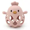 Image de Balle de dentition poussin en silicone Rose