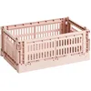 Image de HAY Boîte de transport Colour Crate S en polypropylène recyclé de couleur blush