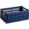 Image de HAY Colour Crate S Boîte de transport en polypropylène recyclé Bleu foncé