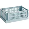 Image de HAY Colour Crate 541441 Boîte de transport S en polypropylène recyclé Bleu poussiéreux 26,5 x 17 x 10,5 cm