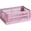 Image de HAY Boîte de transport Colour Crate S en polypropylène recyclé de couleur rose poussiéreux