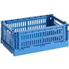 Image de HAY Colour Crate 541444 Boîte de transport S en polypropylène recyclé de couleur bleu électrique Dimensions : 26,5 x 17 x 10 cm