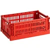 Image de HAY Colour Crate 541454 Boîte de transport S en polypropylène recyclé de couleur rouge 26,5 x 17 x 10,5 cm