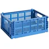 Image de HAY Colour Crate 541457 Boîte de transport M en polypropylène recyclé Bleu électrique 34,5 x 26,5 x 14 cm
