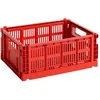 Image de HAY Colour Crate 541462 Boîte de Transport M Polypropylène Recyclé Rouge Dimensions : 34,5 x 26,5 x 14 cm